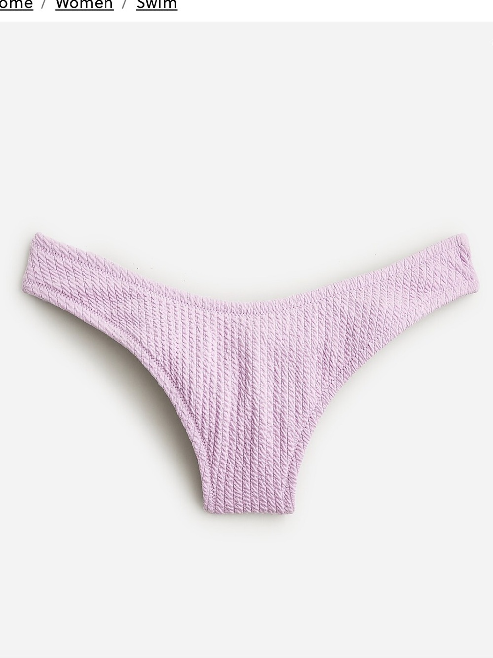 J crew Textured curved-waist cheeky bikini bottom‎